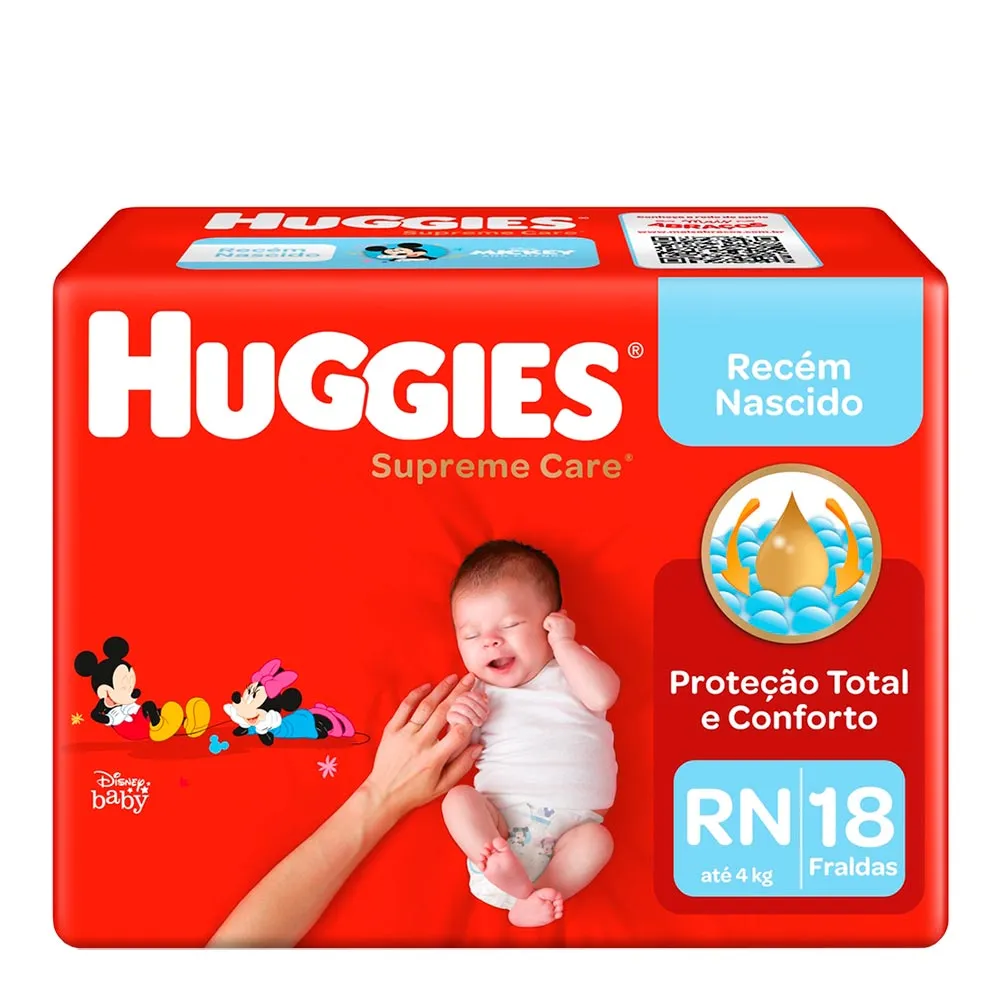 Fraldas Huggies Supreme Care RN 18 fraldas