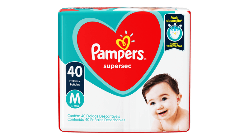 Fralda Pampers Supersec Mega M 40 Unidades