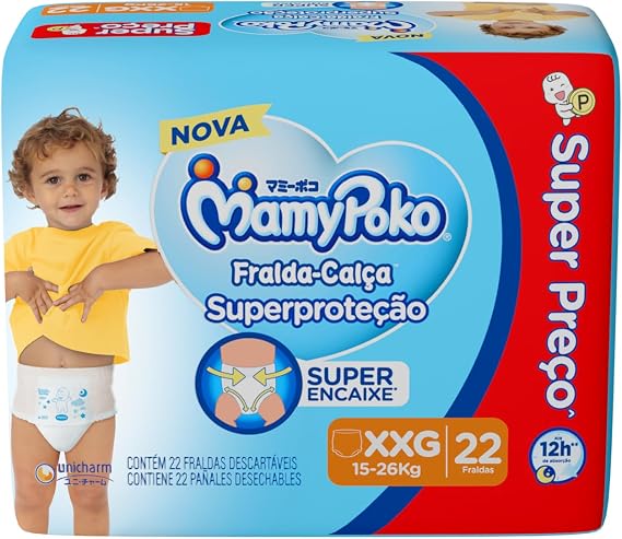 Fralda MamyPoko Fralda-Calça Super Proteção XXG 22 Unidades