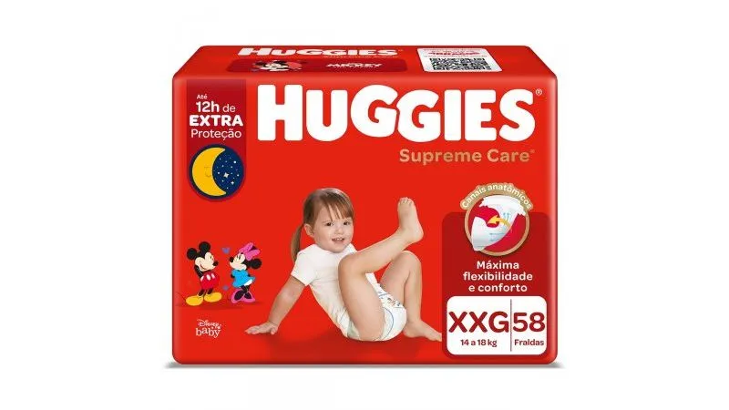Fralda Huggies Supreme Care Hiper XXG 58 Unidades