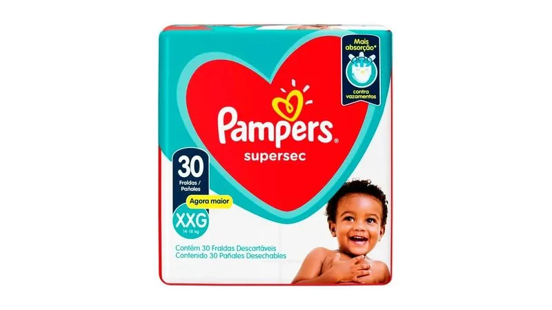 Fralda Pampers Supersec Mega XXG 30 Unidades