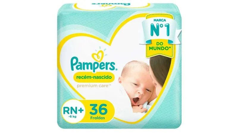 Fralda Pampers Premium Care Rn+ 36 Unidades