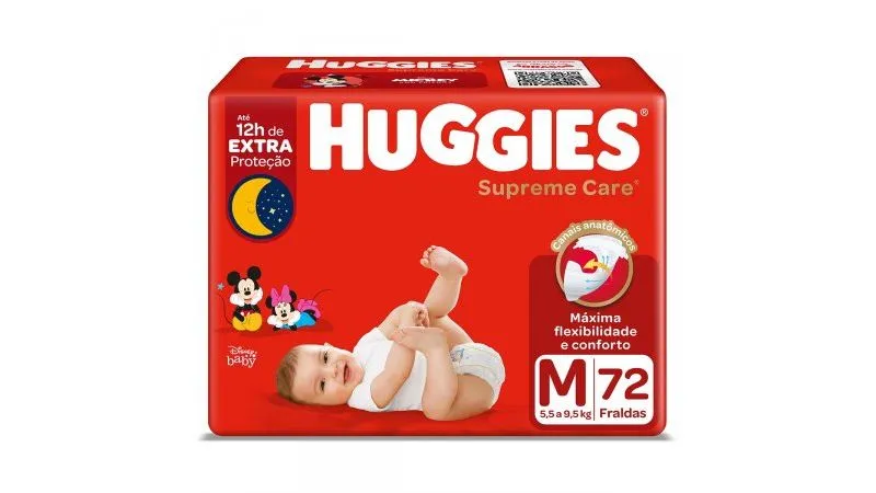 Fralda Huggies Supreme Care Hiper M 72 Unidades
