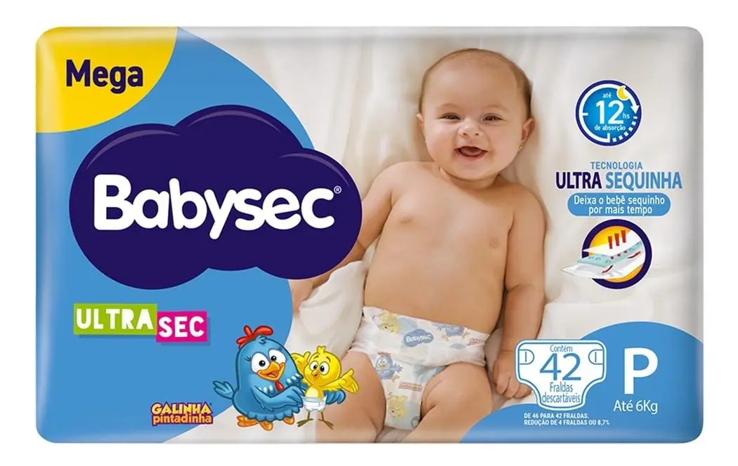 FRALDA BABYSEC P C/42 UNIDADES