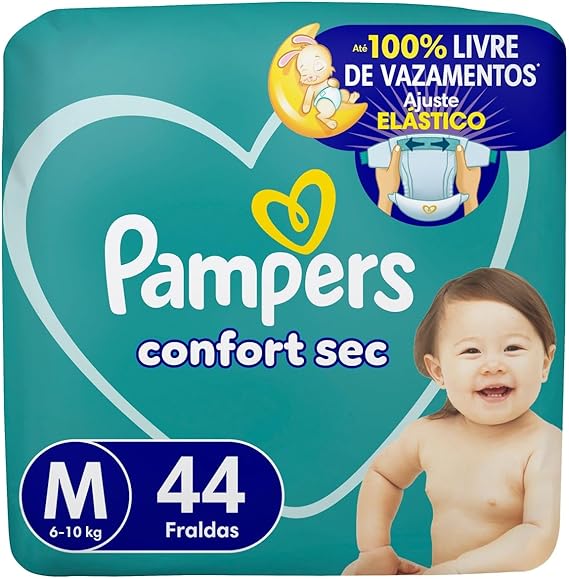 Fralda Pampers Confort Sec Tamanho M 44 Unidades